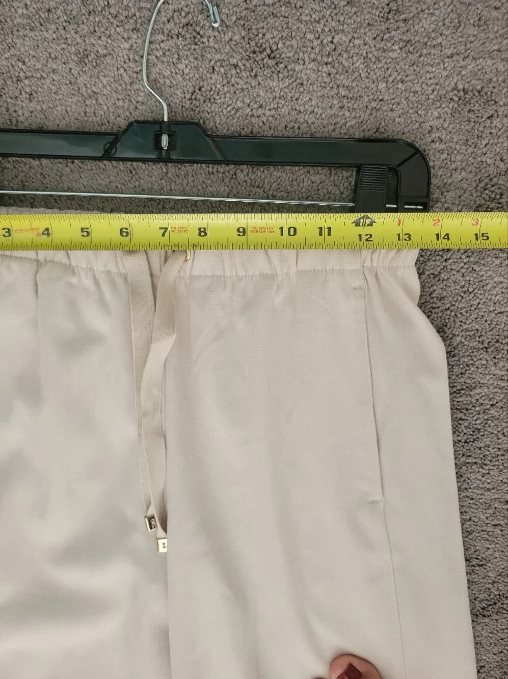 ZARA Beige Linen Blend Wide Leg Pants Drawstock Elastic Waist Cream XS (fit S)